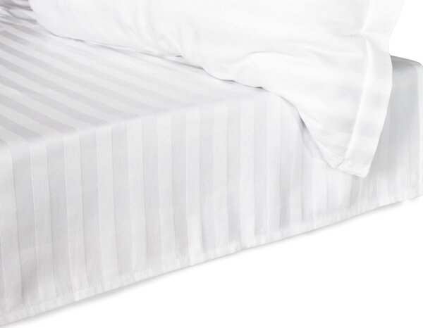 BAMBUSOVÉ PROSTĚRADLO STRIPE 160X240 CM BÍLÉ