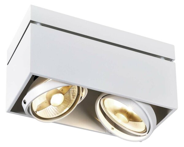BIG WHITE SLV KARDAMOD, stropní svítidlo, dvě žárovky, QPAR111, obdélníkové, bílé, max. 150 W 117111