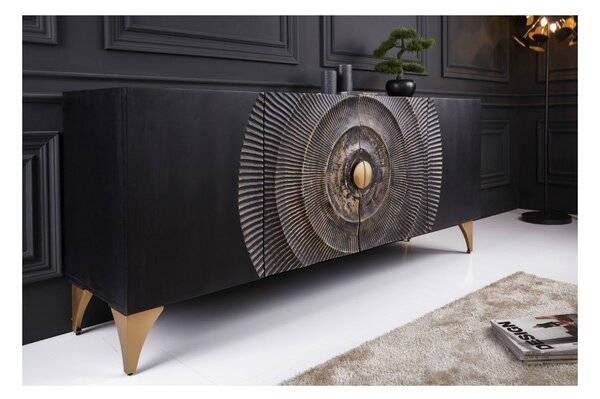 Massive home | Dřevěná komoda Black Golden Sunset 177cm mango