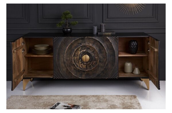 Massive home | Dřevěná komoda Black Golden Sunset 177cm mango