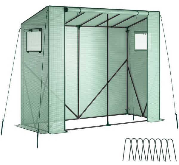 Tectake Fóliový skleník Anton 200 x 77 x 170 cm, odolný proti povětrnostním vlivům - zelená