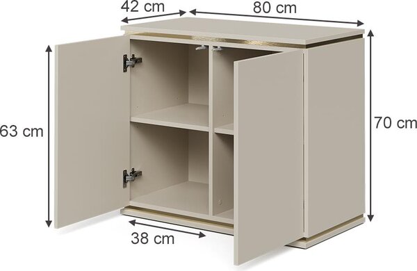 Kredenc Vicco Linette Kašmír 80 x 70 cm se 4 přihrádkami, Model 57964