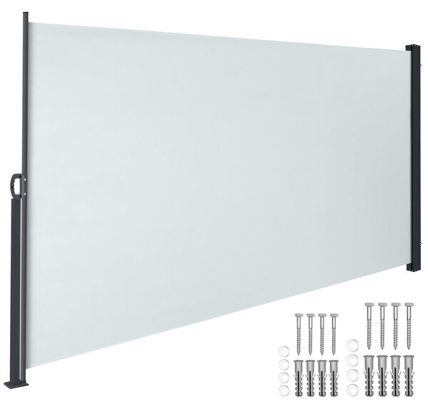 Tectake Výsuvná boční markýza s navíjecím mechanismem, neprůhledná - 300 x 160 cm,šedá