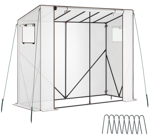Tectake Fóliový skleník Anton 200 x 77 x 170 cm, odolný proti povětrnostním vlivům - průhledná