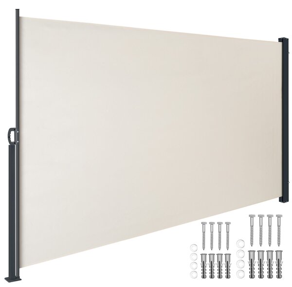 Tectake Výsuvná boční markýza s navíjecím mechanismem, neprůhledná - 300 x 180 cm,béžová