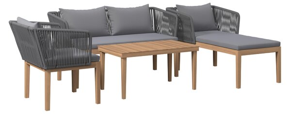 TERASOVÁ SEDACÍ SOUPRAVA dřevo, kov, plast, textil Ambia Garden - Online Only zahradní nábytek, Online Only