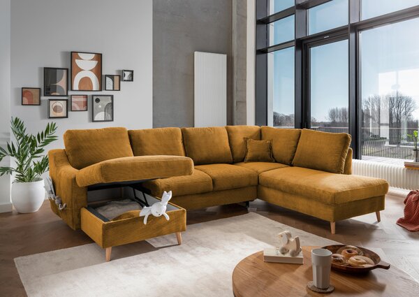 SEDACÍ SOUPRAVA, textil, barvy zlata P & B - Sedací soupravy, Online Only