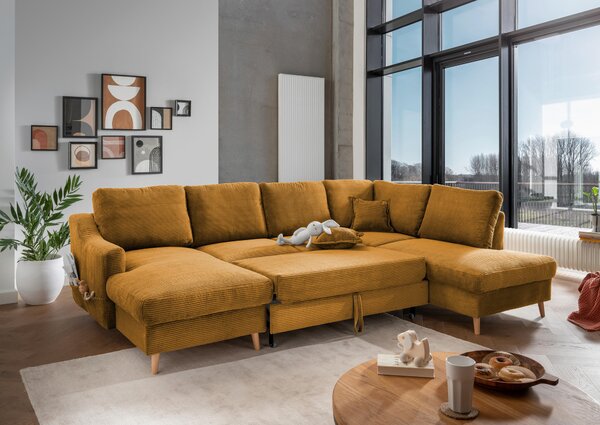 SEDACÍ SOUPRAVA, textil, barvy zlata P & B - Sedací soupravy, Online Only