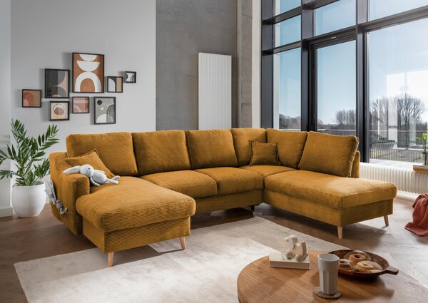 SEDACÍ SOUPRAVA, textil, barvy zlata P & B - Sedací soupravy, Online Only
