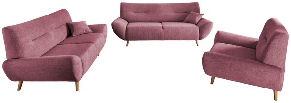TŘÍMÍSTNÁ POHOVKA, dřevo, textil, ostružinová MID.YOU - Pohovky, Online Only