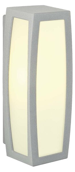 BIG WHITE SLV MERIDIAN BOX, venkovní nástěnné svítidlo, TC-(D,H,T,Q)SE, IP54, stříbrošedé, max. 20 W 230044