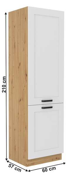 KONDELA Vysoká skříňka, dub artisan/bílá, LULA 60 DK-210 2F