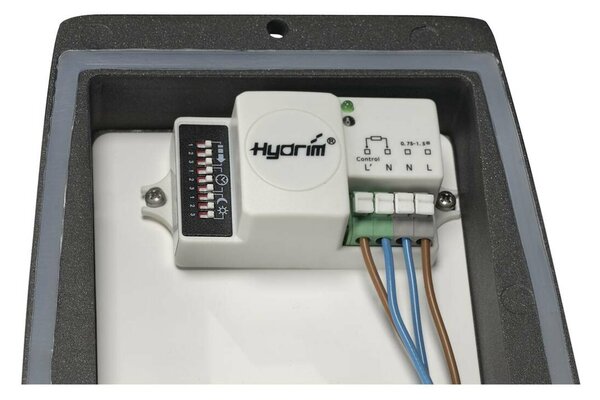 BIG WHITE SLV MERIDIAN BOX, venkovní nástěnné svítidlo, TC-(D,H,T,Q)SE, antracit, max. 20 W, se senzorem 230085