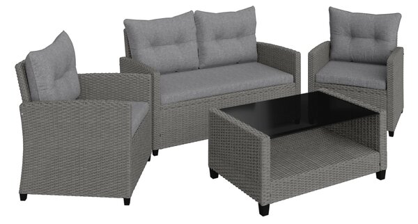 TERASOVÁ SEDACÍ SOUPRAVA kov, plast, sklo, textil Ambia Garden