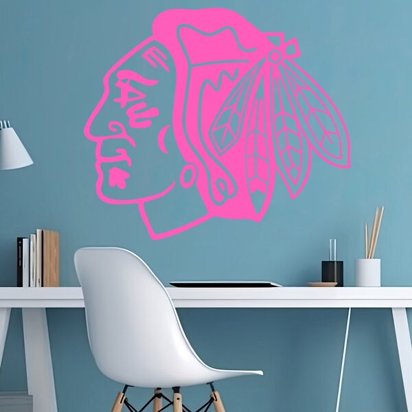 Živá Zeď Samolepka Hokejový tým Chicago Blackhawks Barva: černá