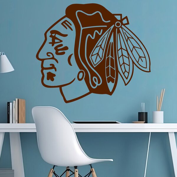 Živá Zeď Samolepka Hokejový tým Chicago Blackhawks Barva: černá