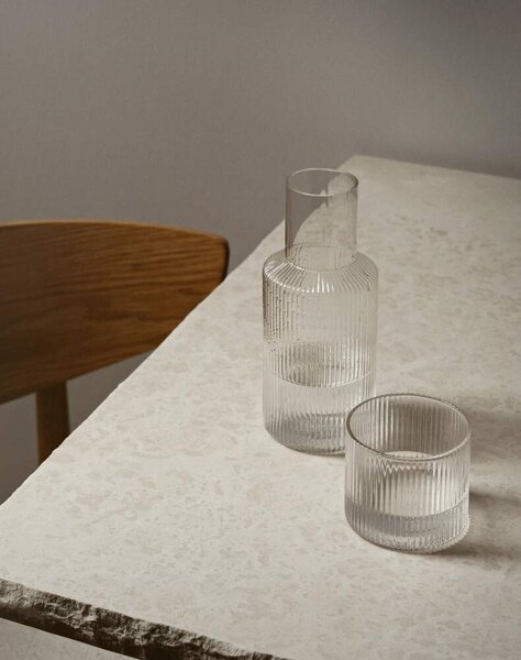 Ferm Living Karafa se sklenicí Ripple Small, clear