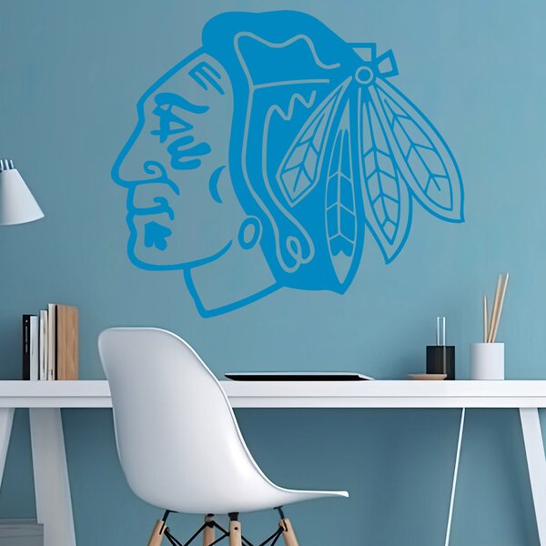 Živá Zeď Samolepka Hokejový tým Chicago Blackhawks Barva: černá