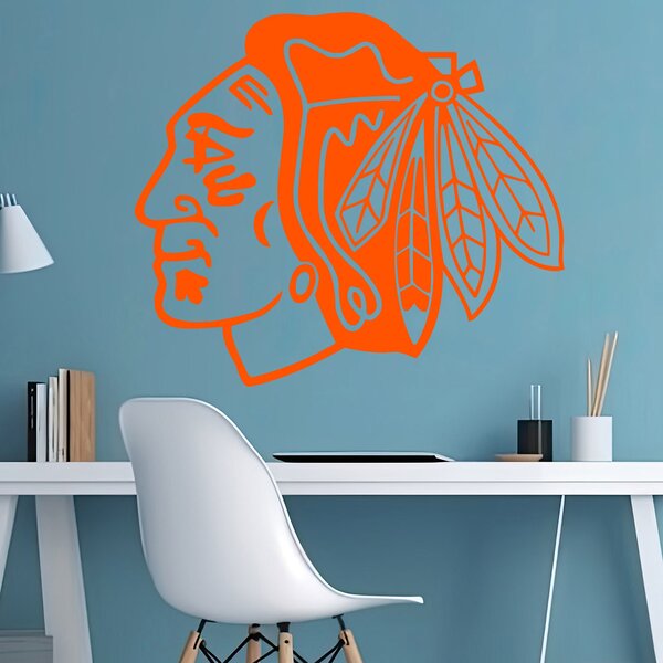 Živá Zeď Samolepka Hokejový tým Chicago Blackhawks Barva: černá