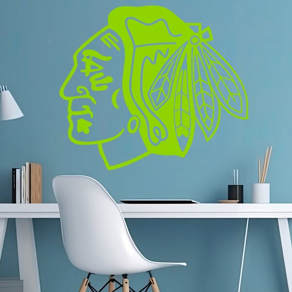 Živá Zeď Samolepka Hokejový tým Chicago Blackhawks Barva: černá