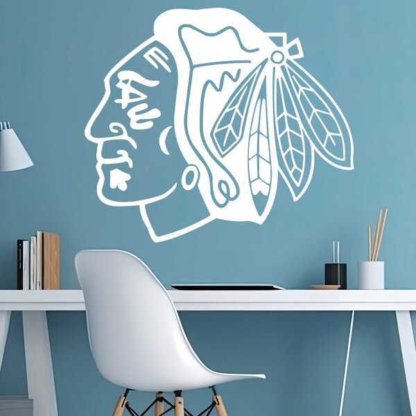 Živá Zeď Samolepka Hokejový tým Chicago Blackhawks Barva: černá