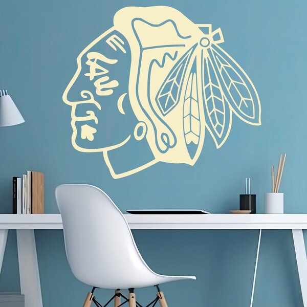 Živá Zeď Samolepka Hokejový tým Chicago Blackhawks Barva: černá