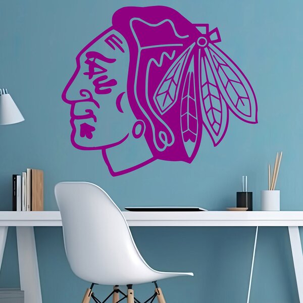 Živá Zeď Samolepka Hokejový tým Chicago Blackhawks Barva: černá