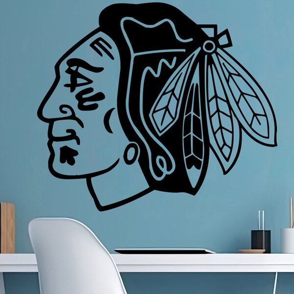 Živá Zeď Samolepka Hokejový tým Chicago Blackhawks Barva: černá