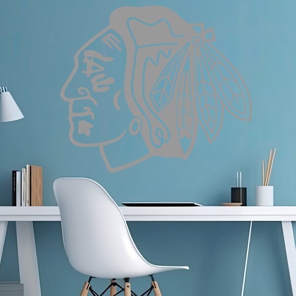 Živá Zeď Samolepka Hokejový tým Chicago Blackhawks Barva: černá
