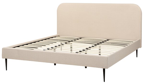 Postel Buklé FLAYAT 180 x 200 cm Světle béžová