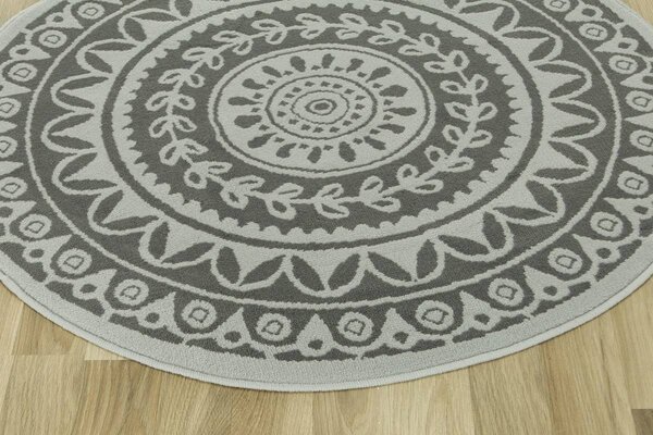 Kulatý koberec LUNA 503786/89944 šedý Rozměr: průměr 120 cm