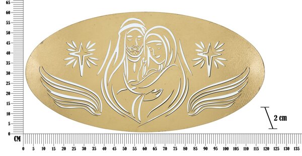 Mauro Ferretti Dekorativní panel se zrcadlem NATIVITY GOLD -B- 120X2X60 cm