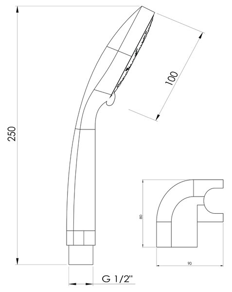 Aqualine Aqualine, ERICA sprchová souprava, otočný držák, chrom, 11454