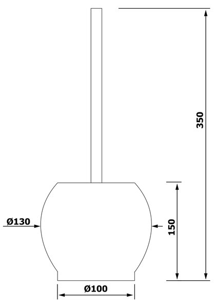 Sapho, WC štětka na postavení, broušený nerez, GA1311