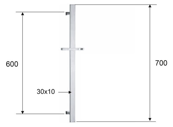 Sapho Sapho, Posuvný držák sprchy, 700mm, černá matná, SC415