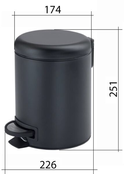 Gedy Gedy, POTTY odpadkový koš 3l, Soft Close, gun metal, 320981