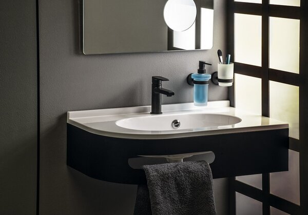 Sapho Sapho, X-ROUND BLACK sklenice závěsná, mléčné sklo, černá matná, XR903B