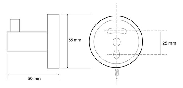 Sapho Sapho, X-ROUND BLACK věšáček, černý, XR205B