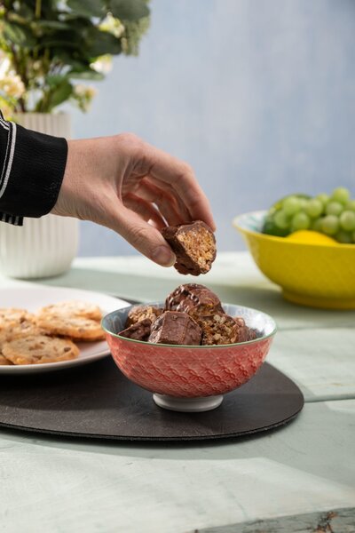 Kameninová Miska 250 ml 12 cm Mikasa na Snídaně, Müsli, Rýži a Dipy - korálovo-modrý květinový vzor MKNBOWL13