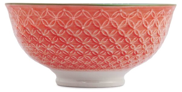 Kameninová Miska 250 ml 12 cm Mikasa na Snídaně, Müsli, Rýži a Dipy - korálovo-modrý květinový vzor MKNBOWL13