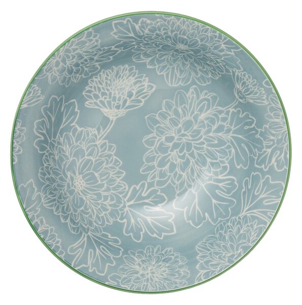 Kameninová Miska 900 ml 21 cm Mikasa na Těstoviny, Saláty, Nudle a Bowl Jídla - korálovo-modrý květinový vzor MKRBOWL13
