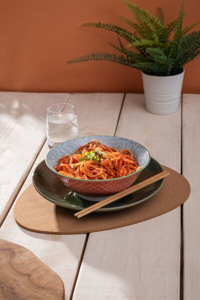 Kameninová Miska 900 ml 21 cm Mikasa na Těstoviny, Saláty, Nudle a Bowl Jídla - korálovo-modrý květinový vzor MKRBOWL13
