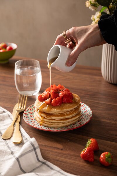 Kameninový Talíř 18 cm Mikasa na Dezerty, Brunch a Tapas - zeleno-modrý geometrický vzor MKSPLATE31
