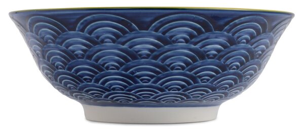 Kameninová Miska 900 ml 21 cm Mikasa na Těstoviny, Saláty, Nudle a Bowl Jídla - červeno-modrý obloukový vzor MKRBOWL27