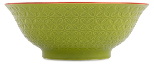 Kameninová Miska 900 ml 21 cm Mikasa na Těstoviny, Saláty, Nudle a Bowl Jídla - zeleno-modrý geometrický vzor MKRBOWL31