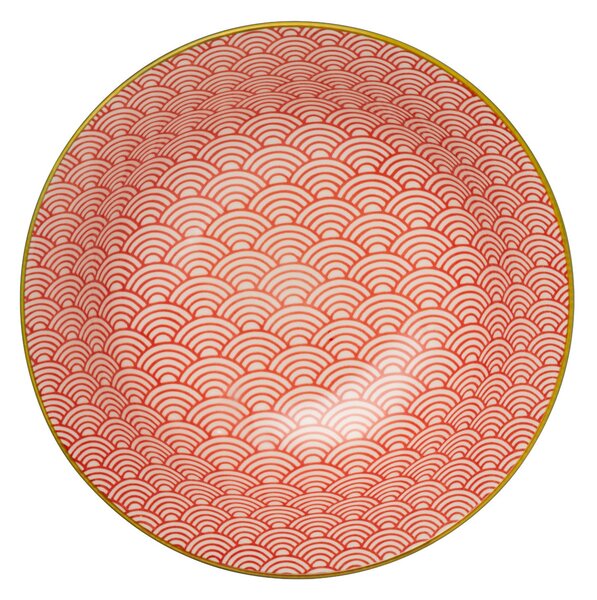 Kameninová Miska 900 ml 21 cm Mikasa na Těstoviny, Saláty, Nudle a Bowl Jídla - červeno-modrý obloukový vzor MKRBOWL27