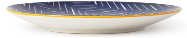 Kameninový Talíř 18 cm Mikasa na Dezerty, Brunch a Tapas - tmavě modrý chevron vzor MKSPLATE18