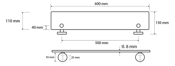 Sapho Sapho, X-ROUND skleněná polička 600x130mm, XR610