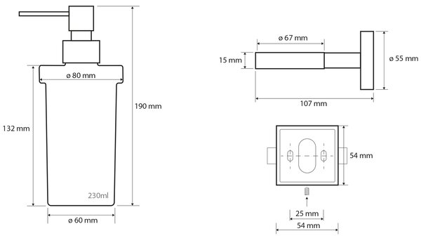 Sapho Sapho, X-SQUARE dávkovač mýdla 250ml, chrom, XQ100