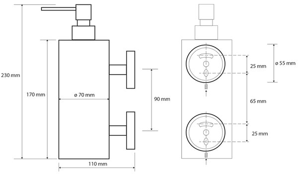 Sapho Sapho, X-ROUND dávkovač mýdla 550ml, chrom, XR102